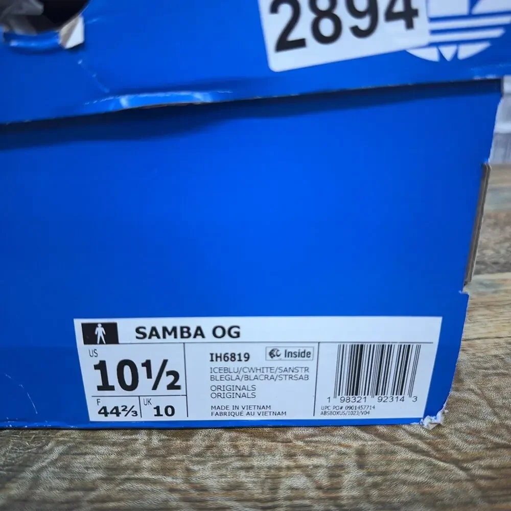 Adidas Samba OG Icey Blue Chalk White Shoes Sneaker IH6819 Mens Size 10.5 New